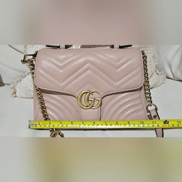 🌟New Large Blush Pink Quilted Handbag with Gold Accents🌟
